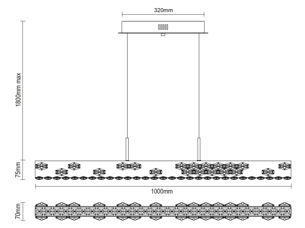 CLARIS lampadario a sospensione in cristallo 1000 - V30002 5