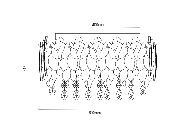 Lampadario a soffitto in cristallo GURU 600 - V20107 5