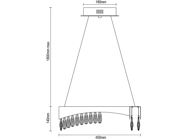 AURORA lampadario a sospensione in cristallo 450 - V30075 7
