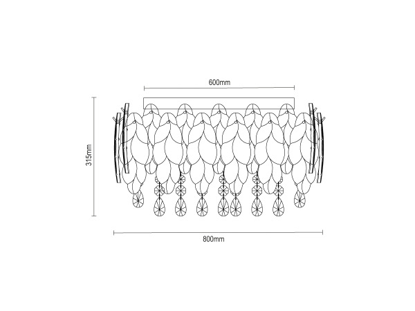 Lampadario a soffitto in cristallo GURU 800 - V20108 6