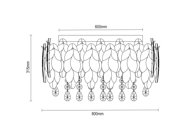 Lampadario a soffitto in cristallo GURU 800 - V20108 7