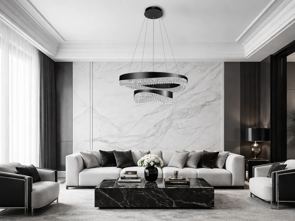 AURORA lampadario a sospensione in cristallo 800+450 - V30078 2