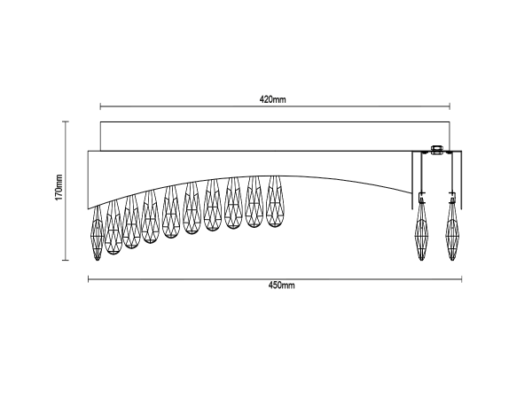 Lampadario a soffitto in cristallo AURORA 450 - V30079 8