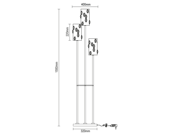 Lampada da terra in cristallo CLARIS - V30012 10