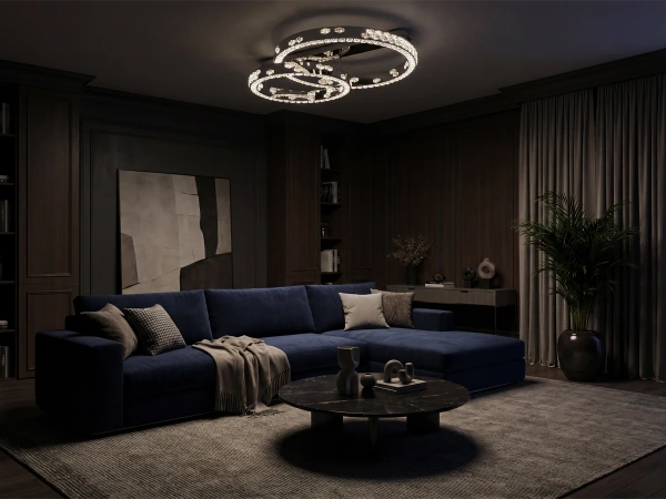 CLARIS lampadario a soffitto in cristallo 800+600 - V30009 4