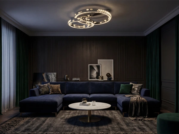 CLARIS lampadario a soffitto in cristallo 800+600 - V30009 2