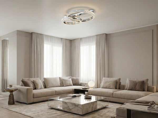 CLARIS lampadario a soffitto in cristallo 800+600 - V30009 5