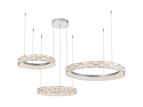 ALBERTO lampadario a sospensione in cristallo 820+620+550 - V30134 3
