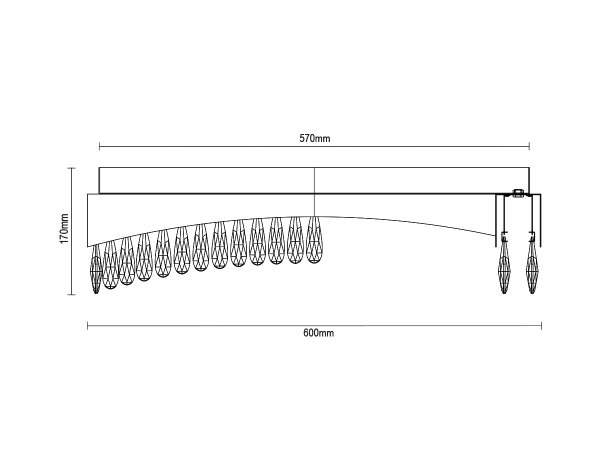 AURORA lampadario a soffitto in cristallo 600 - V30080 8