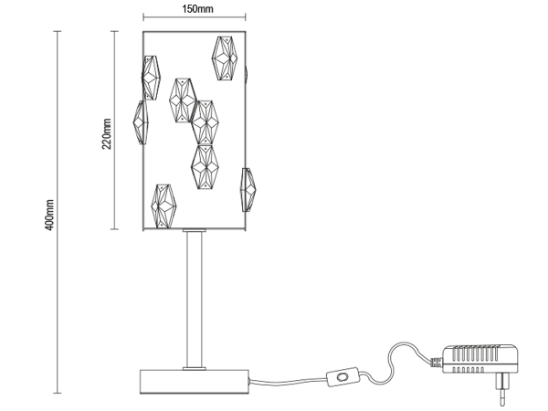 Lampada da tavolo in cristallo CLARIS - V30011 7