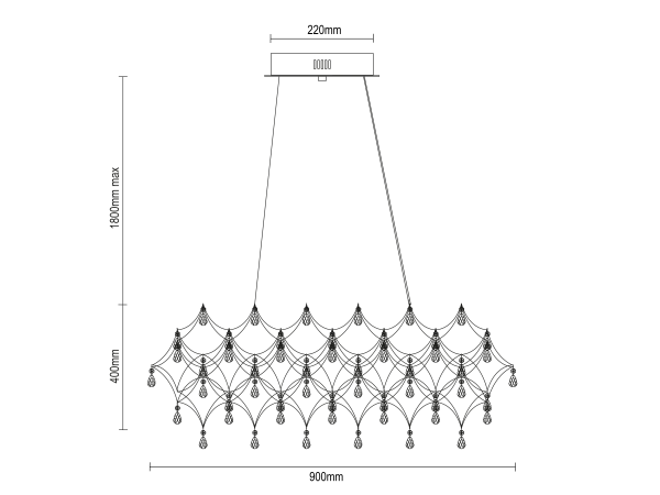 Lampadario a sospensione in cristallo JOYA 900 - V40022 8