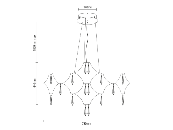 Lampadario a sospensione in cristallo JOYA 730 - V40033 8