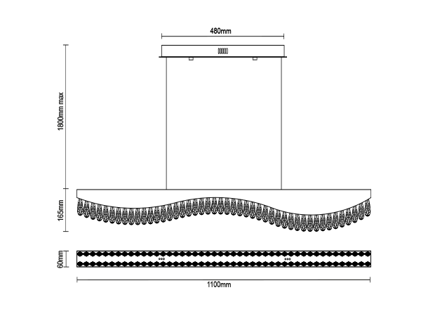 AURORA lampadario a sospensione in cristallo 1100 - V30071 7