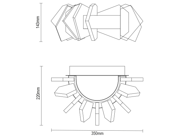 PIKASO Lampadario a parete in cristallo - V30025 10