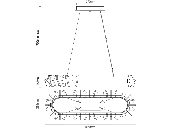 PIKASO lampadario a sospensione in cristallo 1050 - V30021 15