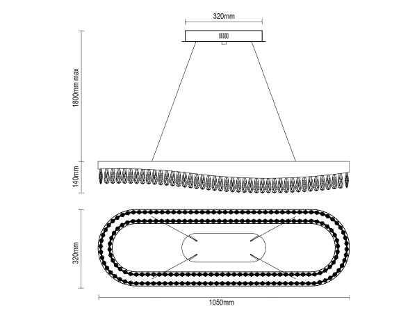 Lampadario a sospensione AURORA in cristallo 1050 - V30072 7