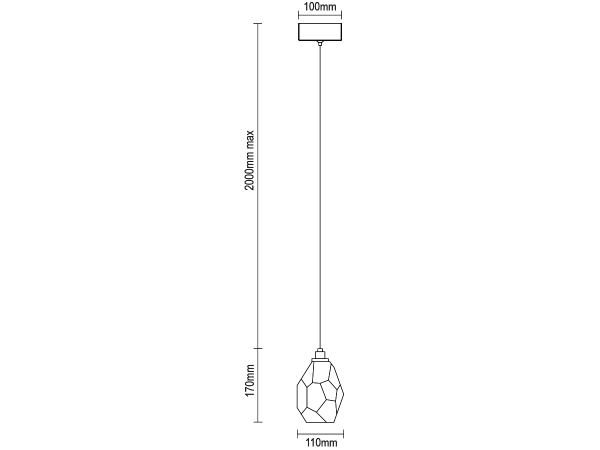 DIAMOR CLEAR lampada a sospensione in cristallo - V30051 5