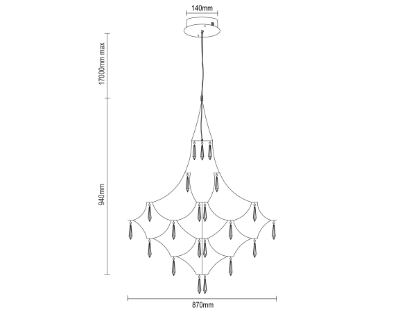 Lampadario a sospensione in cristallo JOYA 870 - V40081 9