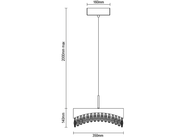 Lampadario a sospensione AURORA in cristallo 350 - V30074 8