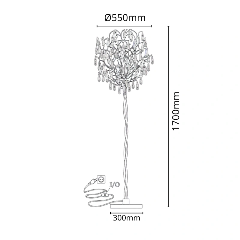 GOCCIA lampada da terra in cristallo 1700 - V20037 5