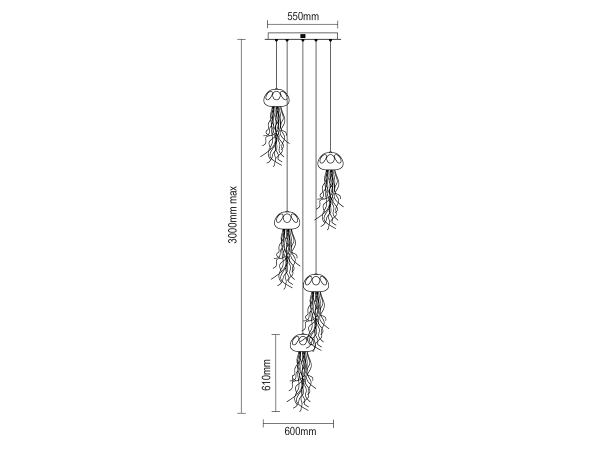 MEDUSA Lampadario a sospensione in cristallo - V30061 8