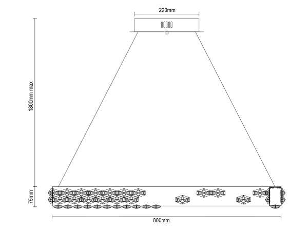 CLARIS lampadario a sospensione in cristallo 800 - V30005 6
