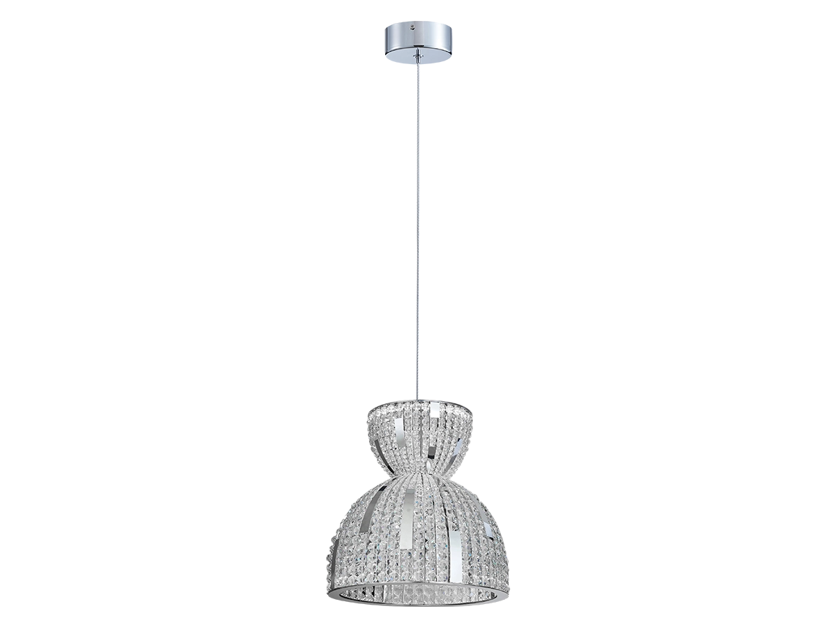 Lampade eleganti con elementi in cristallo che donano una delicata brillantezza e un’atmosfera raffinata allo spazio.